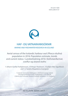 Haf- Og Vatnarannsóknir Marine and Freshwater Research in Iceland