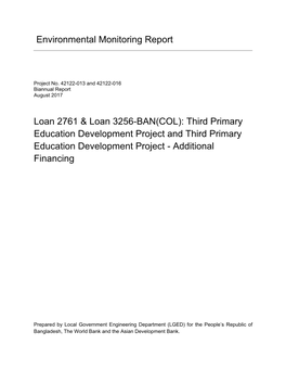 Environmental Monitoring Report Loan 2761 & Loan 3256-BAN(COL