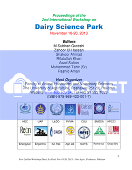 Dairy Science Park November 18-20, 2013