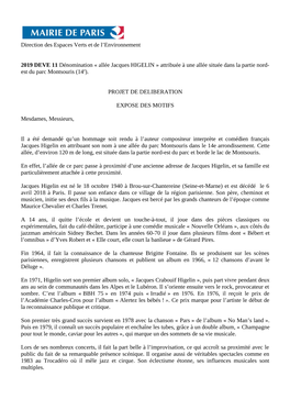 Allée Jacques HIGELIN » Attribuée À Une Allée Située Dans La Partie Nord- Est Du Parc Montsouris (14E)