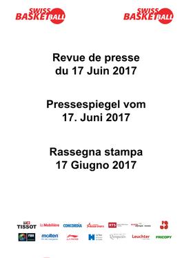 Revue De Presse Du 17 Juin 2017 Pressespiegel Vom 17. Juni 2017