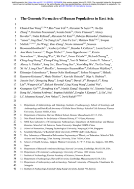 The Genomic Formation of Human Populations in East Asia