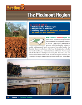 The Piedmont Region the Piedmont Region