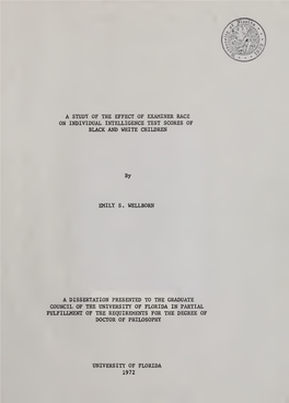 A Study of the Effect of Examiner Race on Individual Intelligence Test Scores of Black and White Children