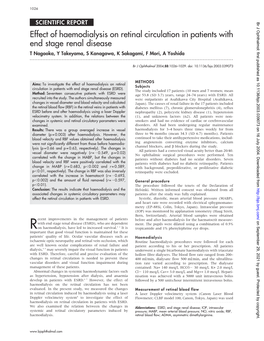 Effect of Haemodialysis on Retinal Circulation in Patients with End Stage Renal Disease T Nagaoka, Y Takeyama, S Kanagawa, K Sakagami, F Mori, a Yoshida