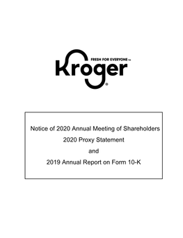 Proxy Statement and 2019 Annual Report on Form 10-K