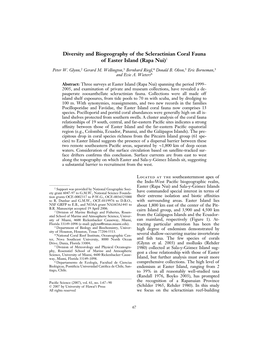 Diversity and Biogeography of the Scleractinian Coral Fauna of Easter Island (Rapa Nui)1