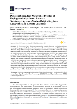 Different Secondary Metabolite Profiles of Phylogenetically