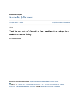 The Effect of México's Transition from Neoliberalism to Populism On