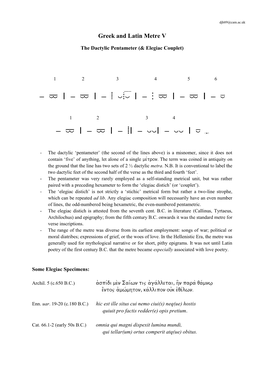 Greek and Latin Metre V