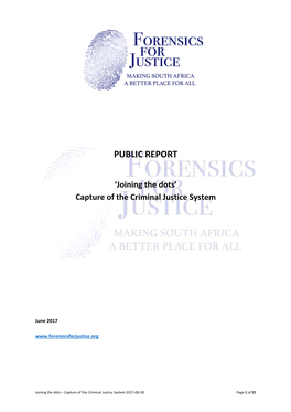 PUBLIC REPORT 'Joining the Dots' Capture of the Criminal Justice