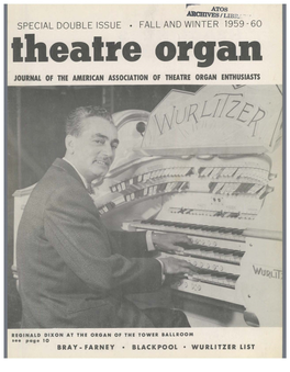 Theatre Organ JOURNALOF THEAMERICAN ASSOCIATION of THEATREORGAN ENTHUSIASTS