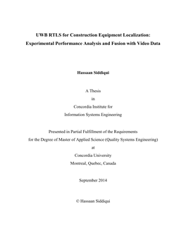 UWB RTLS for Construction Equipment Localization: Experimental Performance Analysis and Fusion with Video Data