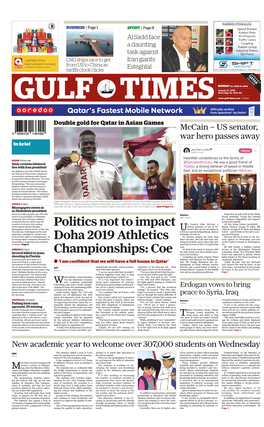 Politics Not to Impact Doha 2019 Athletics Championships
