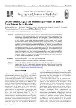 Cyanobacteria, Algae and Microfungi Present In