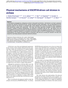 Physical Mechanisms of ESCRT-III-Driven Cell Division in Archaea