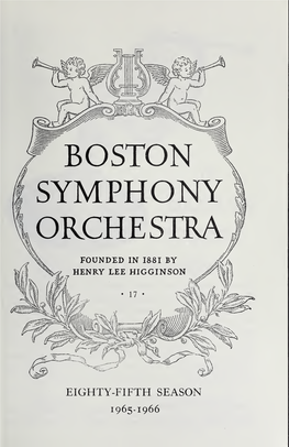 Boston Symphony Orchestra Concert Programs, Season 85, 1965-1966