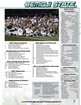 Bemidji STATESTATE BEMIDJIBEMIDJI Statestatefootballfootball Sidebar Head Quick Facts Bemidji State Location: Bemidji, Minn