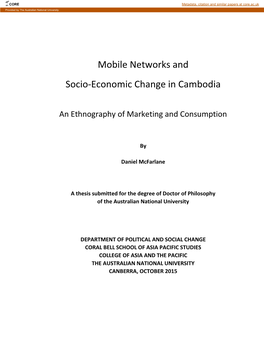 Mobile Networks and Socio-Economic Change in Cambodia