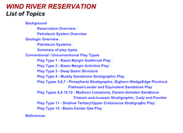 Oil and Gas Plays for Wind River Reservation