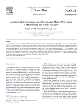 A Meteoroid Stream Survey Using the Canadian Meteor Orbit Radar I. Methodology and Radiant Catalogue