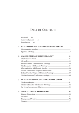 Table of Contents