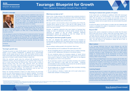 Tauranga: Blueprint for Growth New Zealand Education Growth Plan to 2030