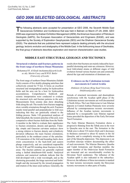 Geo 2006 Selected Geological Abstracts