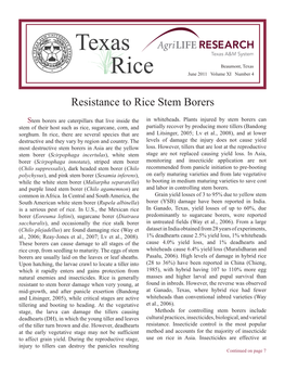 Farming Rice a Monthly Guide for Texas Growers