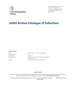 UKHO Archive Catalogue of Collections