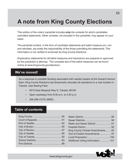 A Note from King County Elections