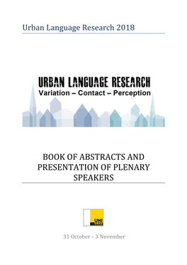 Urban Language 2018