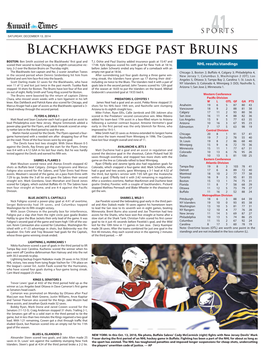 Blackhawks Edge Past Bruins
