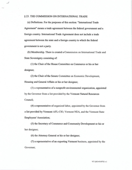 International Trade Agreement Does Not Include a Trade Agreement Between the State and a Foreign Country to Which the Federal Goverrunent Is Not a Party