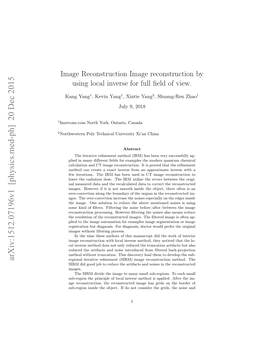 Image Reconstruction Image Reconstruction by Using Local Inverse for Full ﬁeld of View