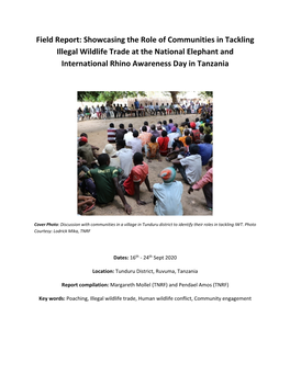 Showcasing the Role of Communities in Tackling Illegal Wildlife Trade at the National Elephant and International Rhino Awareness Day in Tanzania