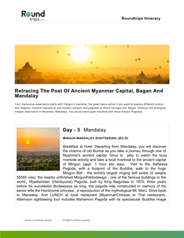 Retracing the Post of Ancient Myanmar Capital, Bagan and Mandalay