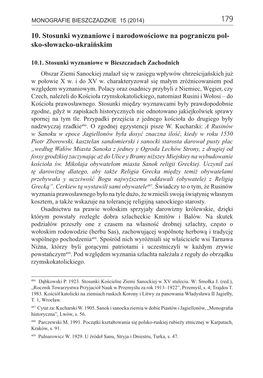 10. Stosunki Wyznaniowe I Narodowościowe Na Pograniczu Pol- Sko-Słowacko-Ukraińskim