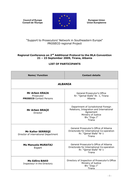 1797-D-Actual List of Participants Reg Conference Tirana Sep09 Without