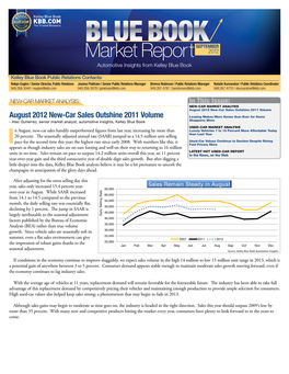 BLUE BOOK Market Report SEPTEMBER 2012 NEW-CAR MARKET ANALYSIS: Continued High Supply of Trucks Brings Big Incentives