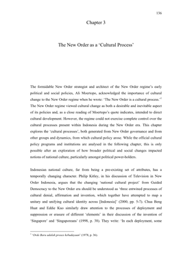 Chapter 3 the New Order As a 'Cultural Process'