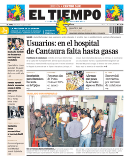 Usuarios: En El Hospital De Cantaura Falta Hasta Gasas