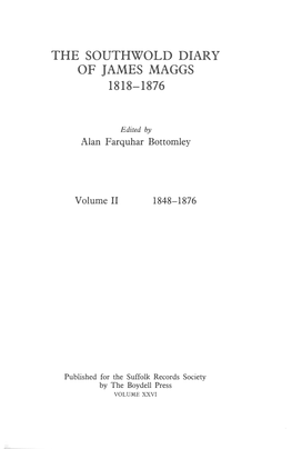 The Southwold Diary of James Maggs II | 1848-1876