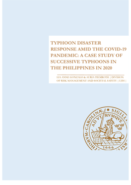 Typhoon Disaster Response Amid the Covid-19 Pandemic: a Case Study of Successive Typhoons in the Philippines in 2020