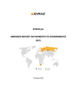 EVRAZ Plc Report on Payments to Governments
