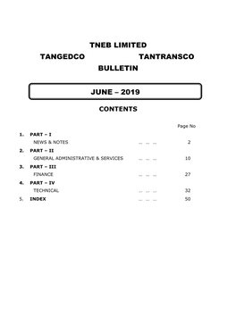 Tneb Limited Tangedco Tantransco Bulletin June