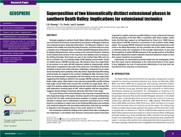 Implications for Extensional Tectonics GEOSPHERE, V