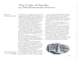 The Cults of Apollo in Northwestern Greece