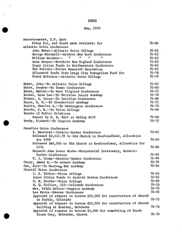 May, 1970 Announcements, TV Spot Plans For, and Funds Made Available