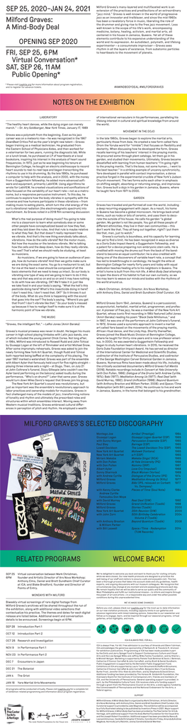 View the Gallery Notes from Milford Graves